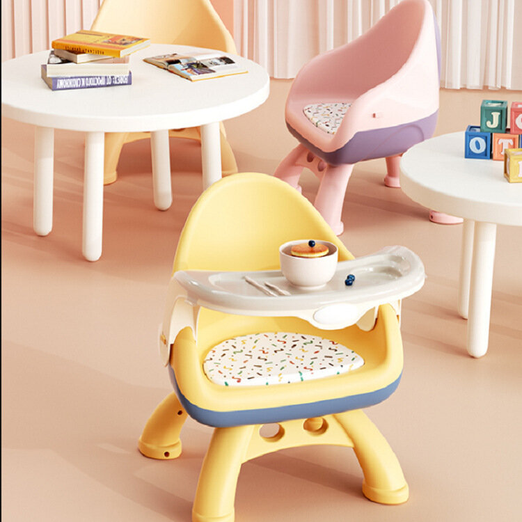 Sedie da pranzo multifunzionali per bambini sedia pieghevole rimovibile sedia da cucina antiribaltamento seggiolone con sollevamento gratuito per l'alimentazione