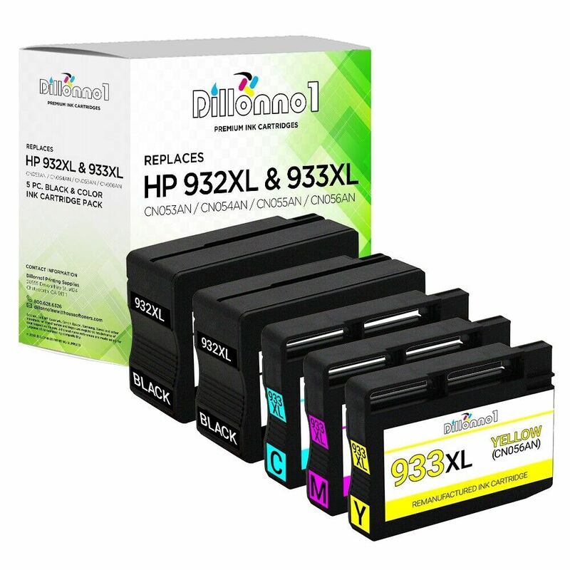 5pk For HP 932XL 933XL Ink Cartridge Set For OfficeJet 6100 6600 6700 7110 7610