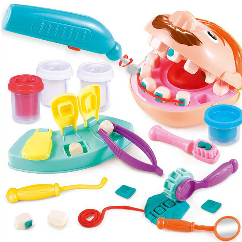 13Pcs simulazione dentista Kit estrazione denti modello di argilla giocattoli Set di strumenti dentali