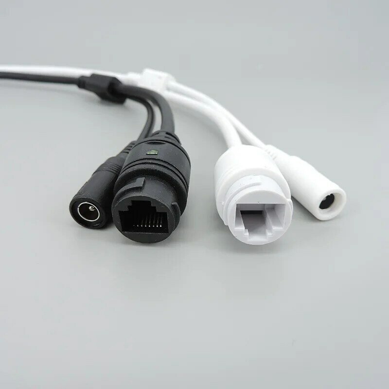 Сетевая IP-камера видеонаблюдения POE, модуль печатной платы, кабель питания RJ45, разъем постоянного тока, водонепроницаемый, белый, черный