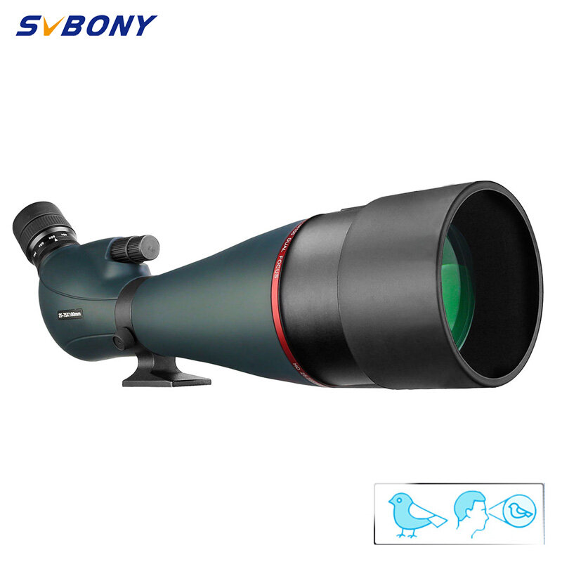 SVBONY teleskop SV406/SV406P ED luneta 20-60x80/25-75X100/16-48X65 Dual Focus IPX7 wodoodporny do obserwacji ptaków łucznictwa
