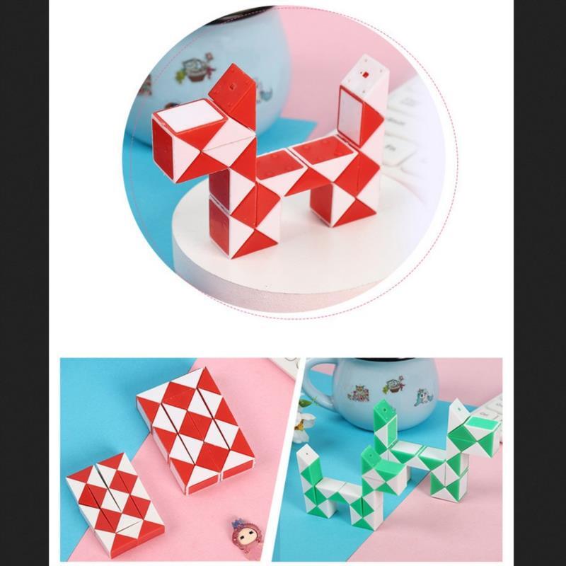 Cubo Mágico Dobrável para Crianças, Régua Mágica Dobrável, Quebra-cabeça, Deformação, 24 Seção