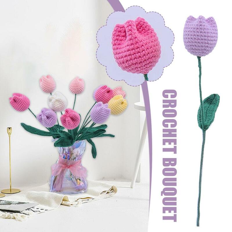 Simulated Bouquet Tulips Handwoven Holiday Gifts Goddess Wedding Decoration Flowers Women's Artificial Home Day Q4U5