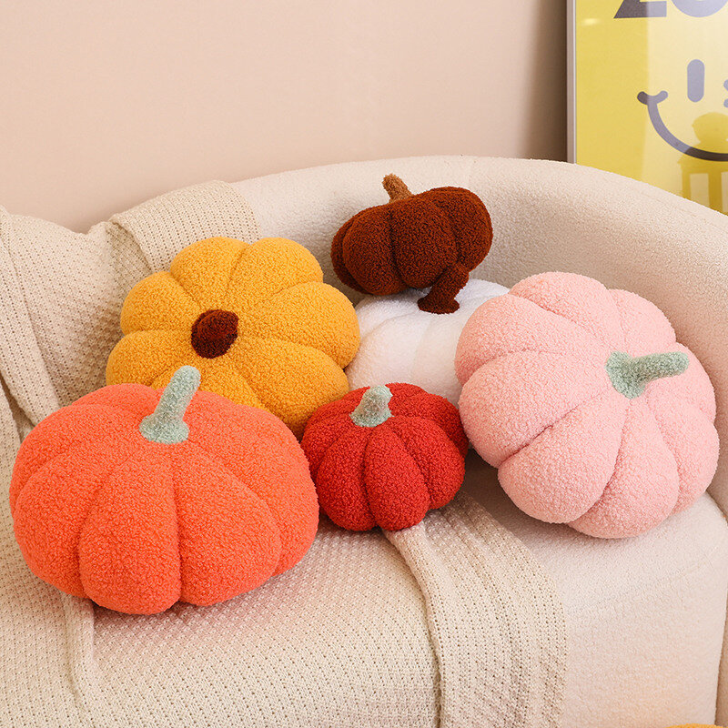 Kolorowe dyniowe pluszaki poduszki kreatywne wypchane piłka do softballu w kształcie poduszka na sofę Kawaii Halloween zabawki dla dzieci dla prezenty dla dzieci