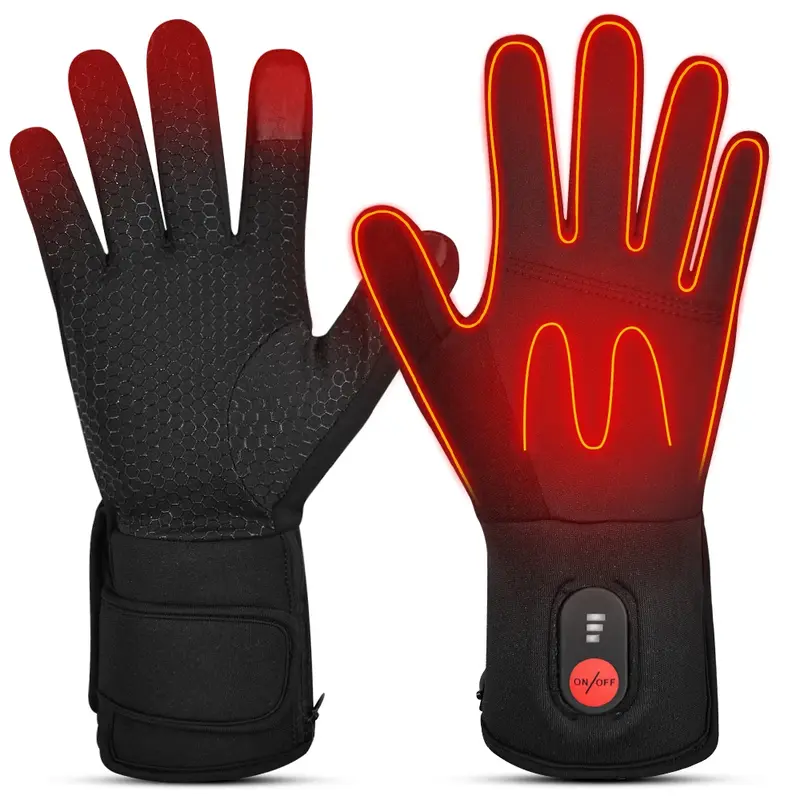 SAVIOR HEAT Heated Gloves Thermal Gloves Man Winter Hand Warmer with Rechargerbale Bettery Liner Thin non-slip Glove for Cycling