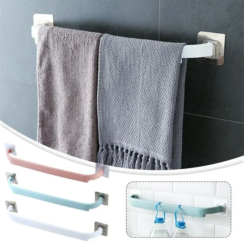 Selbst klebender Handtuch halter Bad Küchen kostenlos Stanz stange Rack Handtücher Kleiderbügel halter für Küche Bad Organizer Access ori x7r2