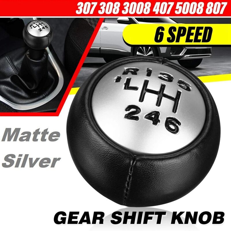 6 Speed Gear Shift Knob for Peugeot 307 308 3008 407 5008 807 Partner B9 Tepee Citroen C3 A51 C4 C4 Picasso C8 Berlingo