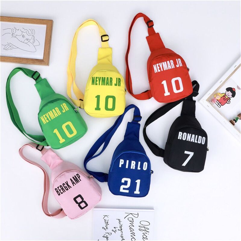 1pcs Cute Cartoon Children's Number Printed Chest Bag Girls Boys Sports Leisure Messenger Bag All-match Fashion Shoulder Bag