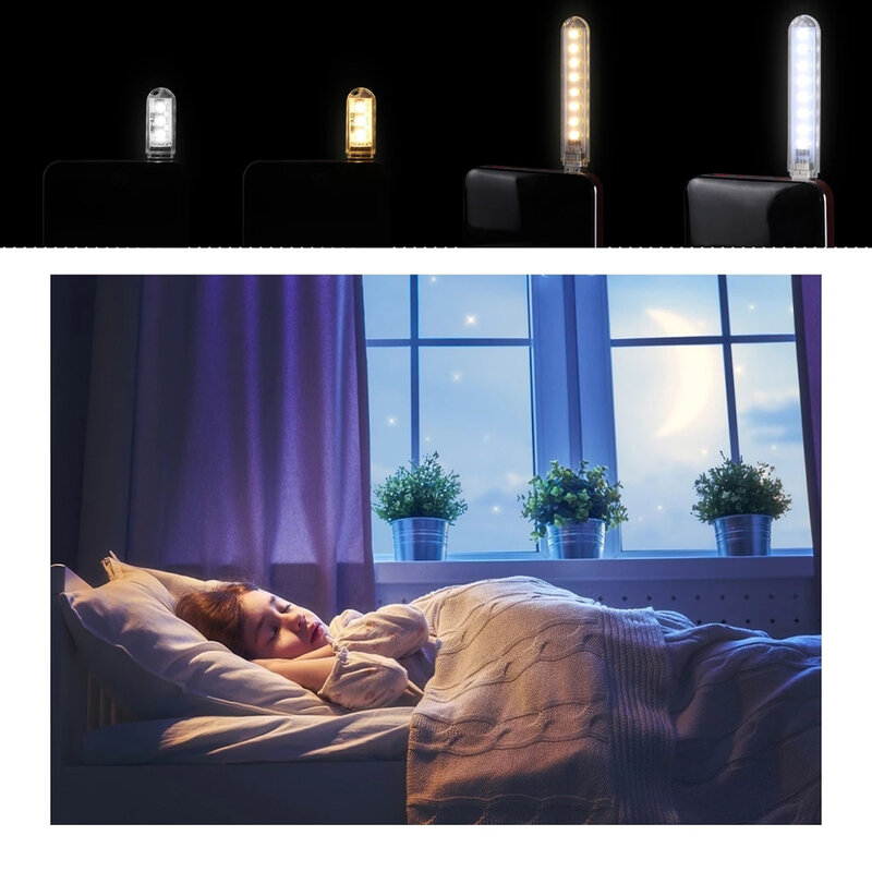 Bombilla LED para portátil SMD 5630 5730, 5V, Mini luz USB, 8LED, lámpara de lectura para libros, luz nocturna USB