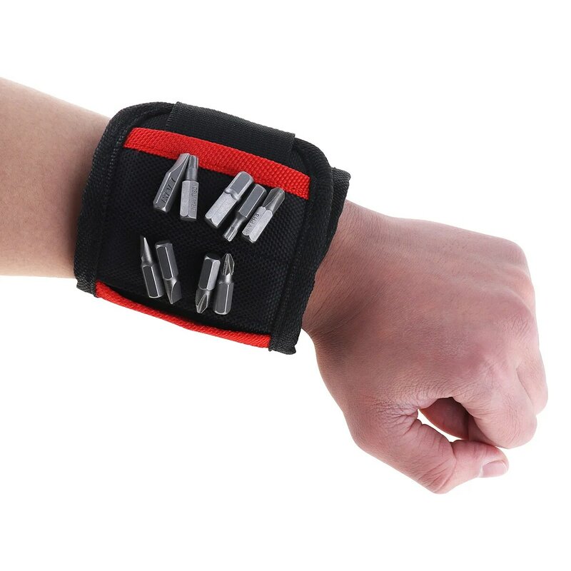 Portable Strong Magnetic Wristband Pocket Wristband Tool Bag Electrician Wrist Repair Tool Belt Screws Nails Drill Bits Holder