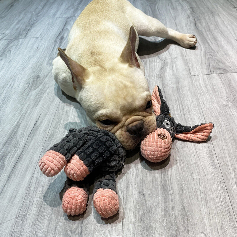 ของเล่นตุ๊กตาหมา Corduroy สำหรับสุนัขขนาดกลางสุนัขสัตว์ Squeaky ของเล่นกัดกัด Chew ของเล่น Molar ทำความสะอาดฟันลูกสุนัขของเล่น