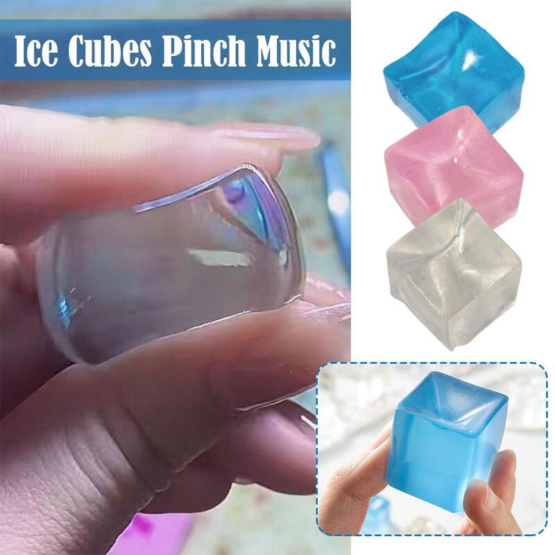 Mini TPR Ice Block Stress Ball Toy Anti Stress Squishy Transparente Cube Squeeze Novidade Fidget Toy Squeezing Descompressão Brinquedos