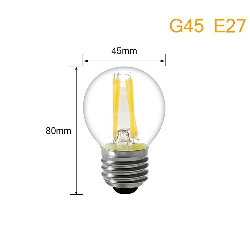 E14 LED 촛불 전구 C35 2W 4W 6W 220V WarmWhite E27 LED 필라멘트 전구 E27 ST64 A60 220V, 따뜻한 흰색 LED 에디슨 램프