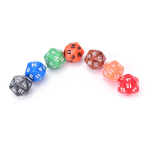 1PC High Quality Colorful D20 Dice Set Opaque effect, DND 20 side Digital number 1-20 for Rpg Game DICE Random