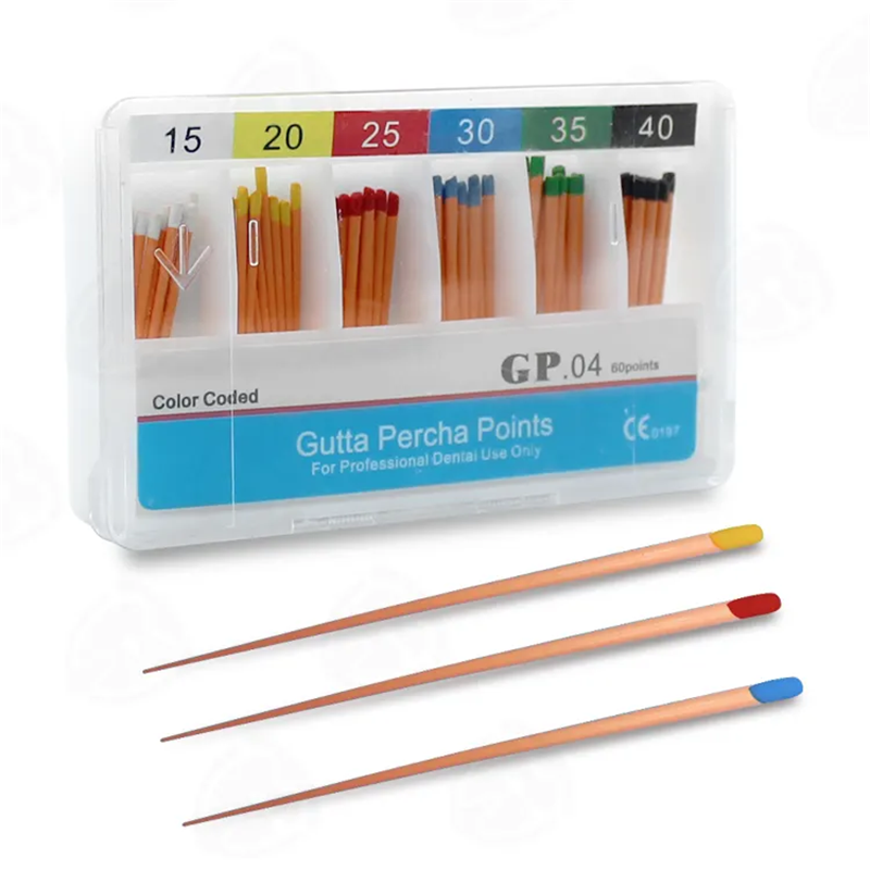 10 scatole materiali di guttta dentale punte di radice di Percha endodonzia punte in fibra di cotone odontoiatria GP Canal Taper 02 04 06 #15-40 F1-F3