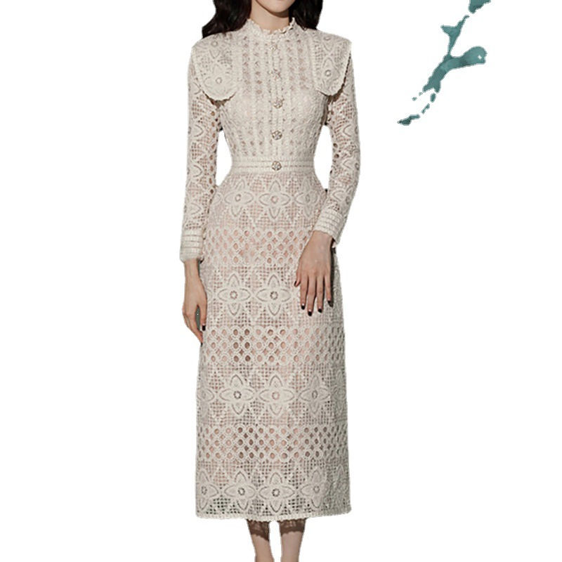 Francuski styl damska sukienka na studniówkę z elegancka, długa rękawem wycięta w talii koronkowa krótka spódniczka suknie wieczorowe dla kobiet