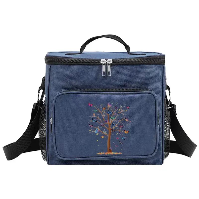 Lunchbox Thermo Handtasche Kühler Veranstalter Fall Outdoor-Reise wasserdichte Schulter Lunch Bag für Männer und Frauen Schmetterling Muster