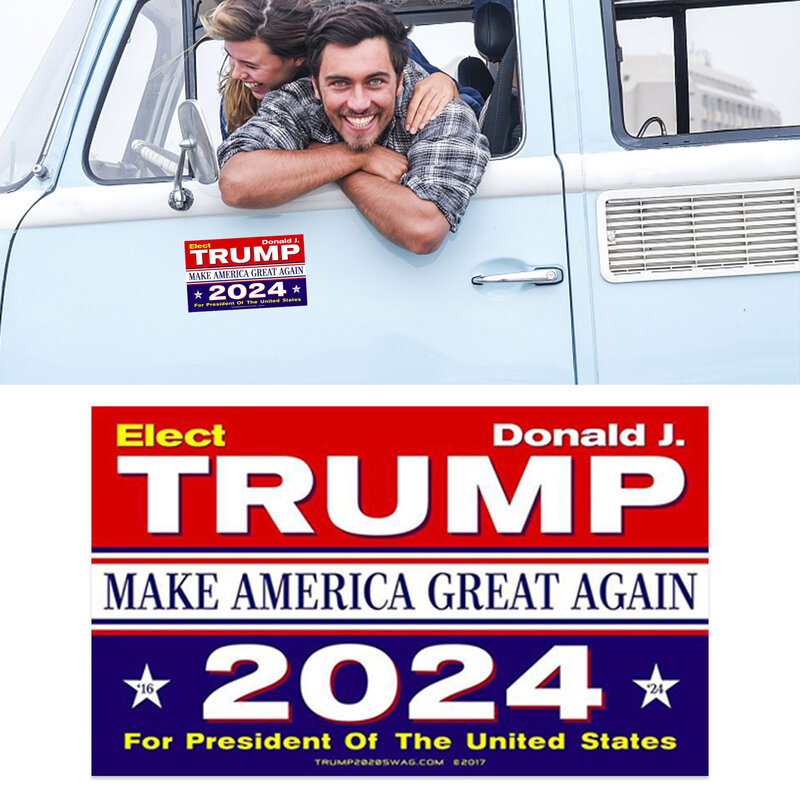 2024 Trump Auto Sticker Maken Amerika Grote Weer Grappige Architectuur Stickers Skateboard Gitaar Koelkast Laptop Bike Joke 10Pcs