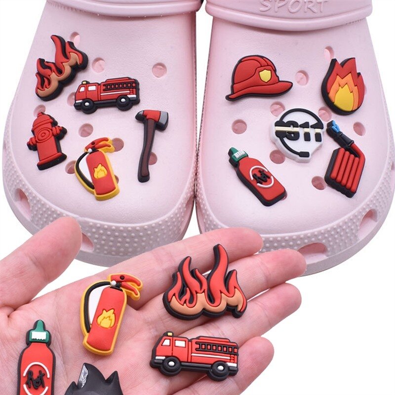 1pcs Pins for Crocs Charms Shoes Accessories Fireman Decoration Jeans Women Sandals Buckle Kids Favors Men Badges Boy Girl Gift