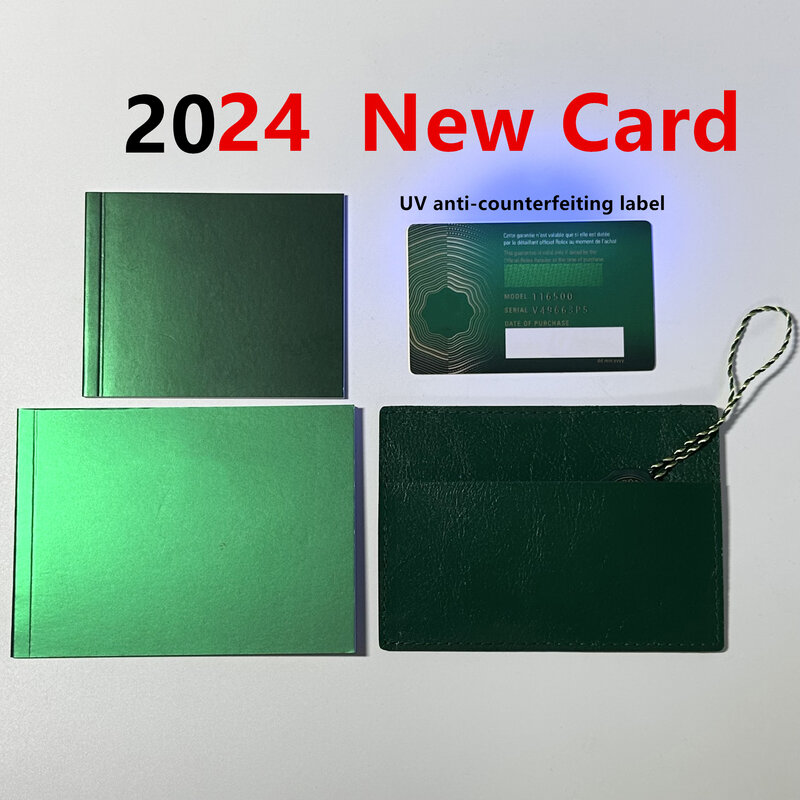 Segurança Verde Cartão de Garantia, NFC, Anti-falsificação, Coroa e Etiqueta Fluorescente, Serial Tag, No Watch Box, Qualidade superior, Presente