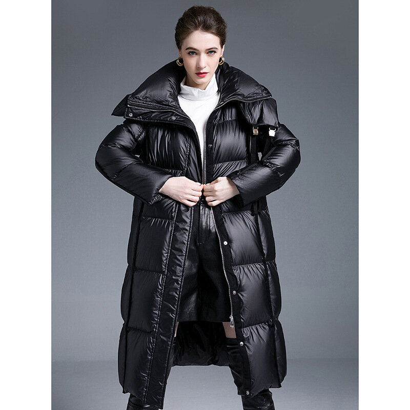 Jaket bulu angsa untuk wanita, jaket ekstensi mode longgar hangat dipertebal gaya baru musim dingin untuk wanita