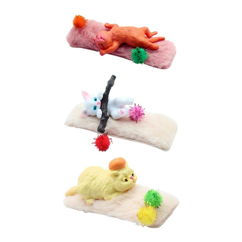 Statue di animali in miniatura finta di giocare con Micro paesaggio 1:12 1:6 figurina di gattini realistici per decorazioni per soggiorno paesaggio