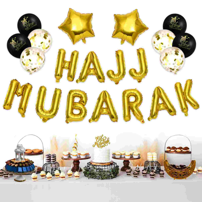 Eid mubarakラマダンパーティーデコレーション用品、バルーンセット、パーティーの記念品、イスラム教徒の装飾、hajjjadha fitr、紙吹雪の装飾