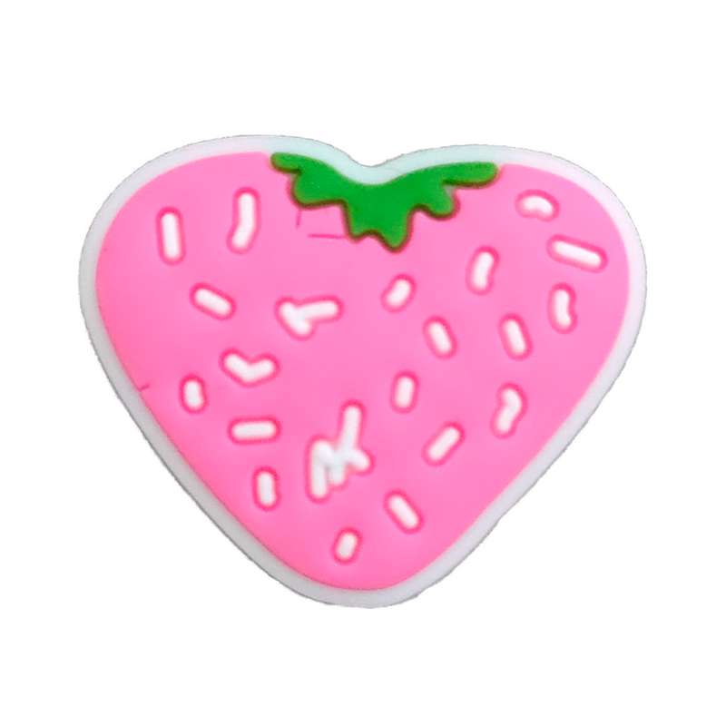 딸기 도넛 꽃 무지개 PVC 샌들 버클 장식, 신발 액세서리, 매력적인 소녀 선물, 핫 세일, 1 개