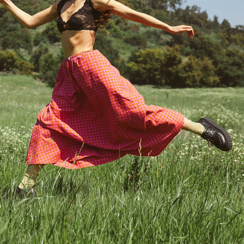 Женская длинная юбка в клетку, Повседневная Свободная юбка А-силуэта с поясом на резинке, уличная одежда на весну и лето