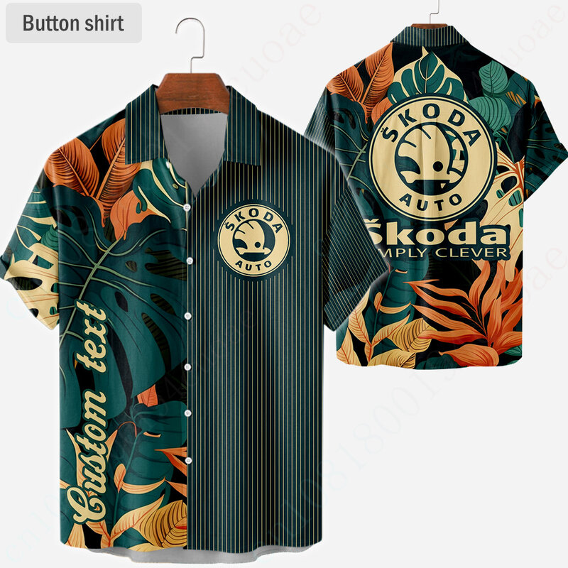 Skoda abbigliamento t-shirt oversize Unisex camicie Anime per uomo donna Harajuku Cardigan con bottoni di lusso camicie e camicette Casual