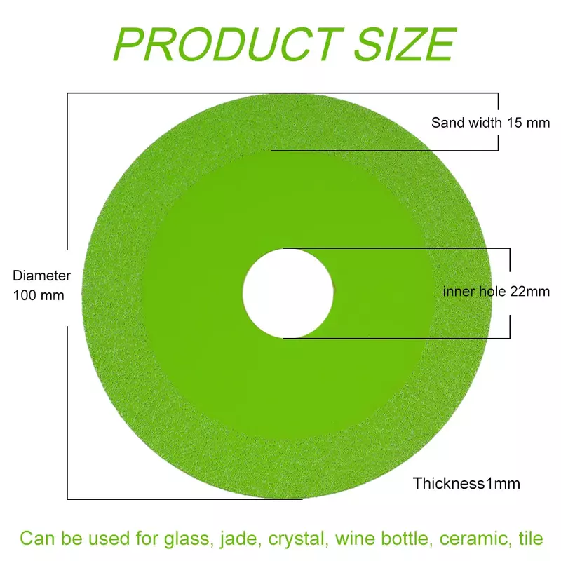 Lame de brasage vert diamant 22mm, lame de coupe ultra fine, céramique, carreaux, verre, meulage, outil de lame de scie