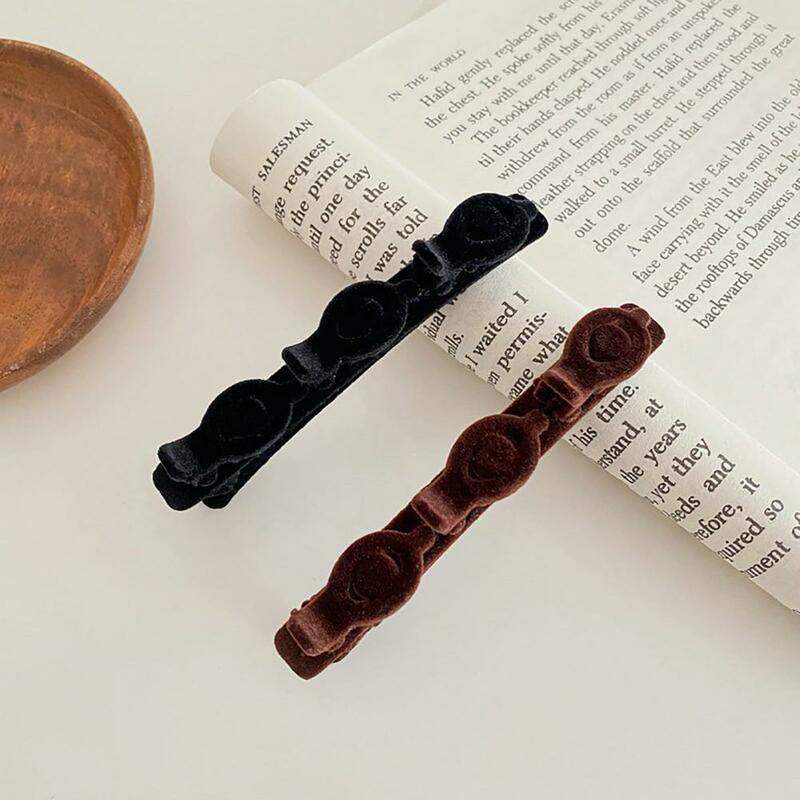 Women Side Clip Solid Color Stainless Elastic Lady Hair Clip Portable Anti-slip Female Hairpin With Teeth