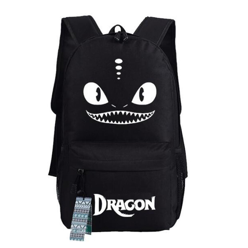 Mochila de dragón sin dientes, bolsa de lona luminosa, ideal para viajar