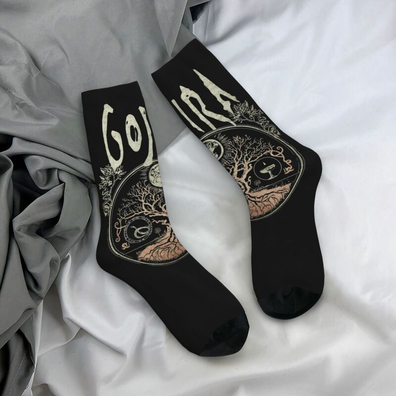 Crazy Design Gojiras Rock Metal Band Soccer Socks Polyester Crew Socks for Unisex Breathable