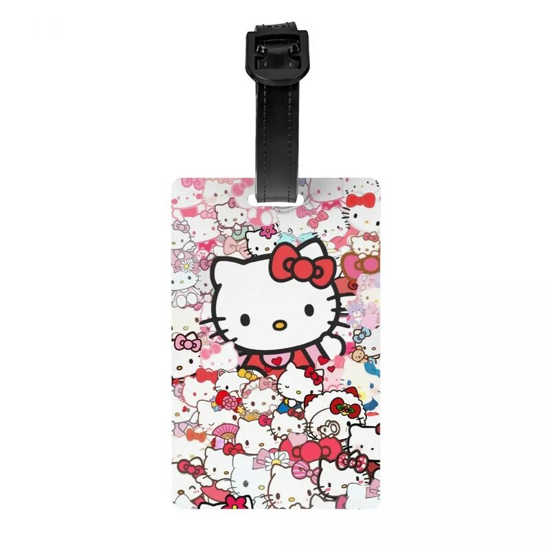Custom Hello Kitty Sanrio Luggage Tag Privacy Protection Baggage Tags Travel Bag Labels Suitcase