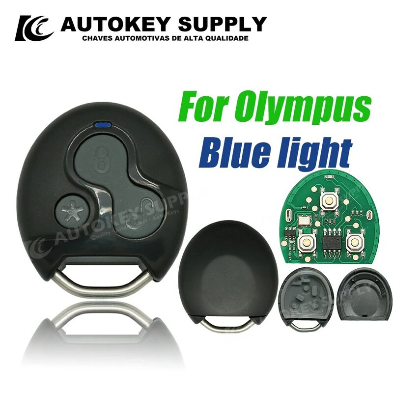 Autokeysupply-llave de coche completa para Control OLI / New Olympus, 001, Luz Azul y roja, AKBPCP079