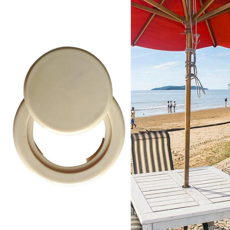Tapón de anillo para muebles de Patio, juego de tapa de anillo de plástico para Patio, mesa de jardín negra, Parasol rápido