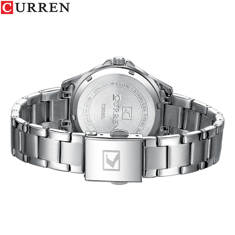CURREN-Reloj de pulsera de cuarzo para pareja, reloj redondo de ocio creativo, conjunto de pulsera delicada, moda