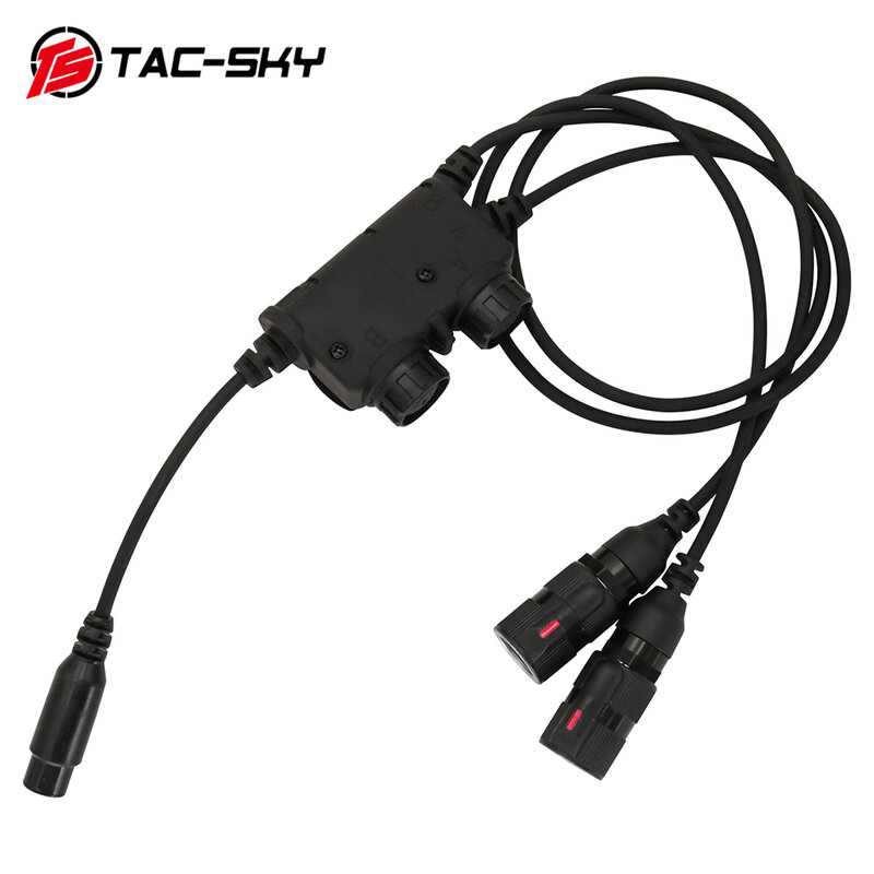 TAC-SKY RAC Adapter Tactical Dual Communication 6 Pin PTT for PRC 148/152 Walkie Talkie Tactical Headset COMTAC Shooting Headset