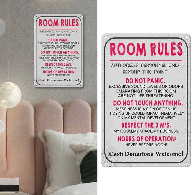 Zasady pokoju podpisują nastoletnie dziewczynki chłopcy sypialnia do gier w akademiku aluminiowa ściana dekoracja drzwi tablica prezent urodzinowy