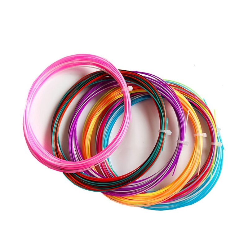 Kolorowe tęczowe żyłka do badmintona trwałe elastyczne struny paletka do badmintona 0.73mm