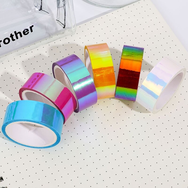 6 Rolls Multiple Colored Masking Tape Set for DIY Project Coding and Art Decorations Rainbow Colored Masking Tape Crafts 96BA