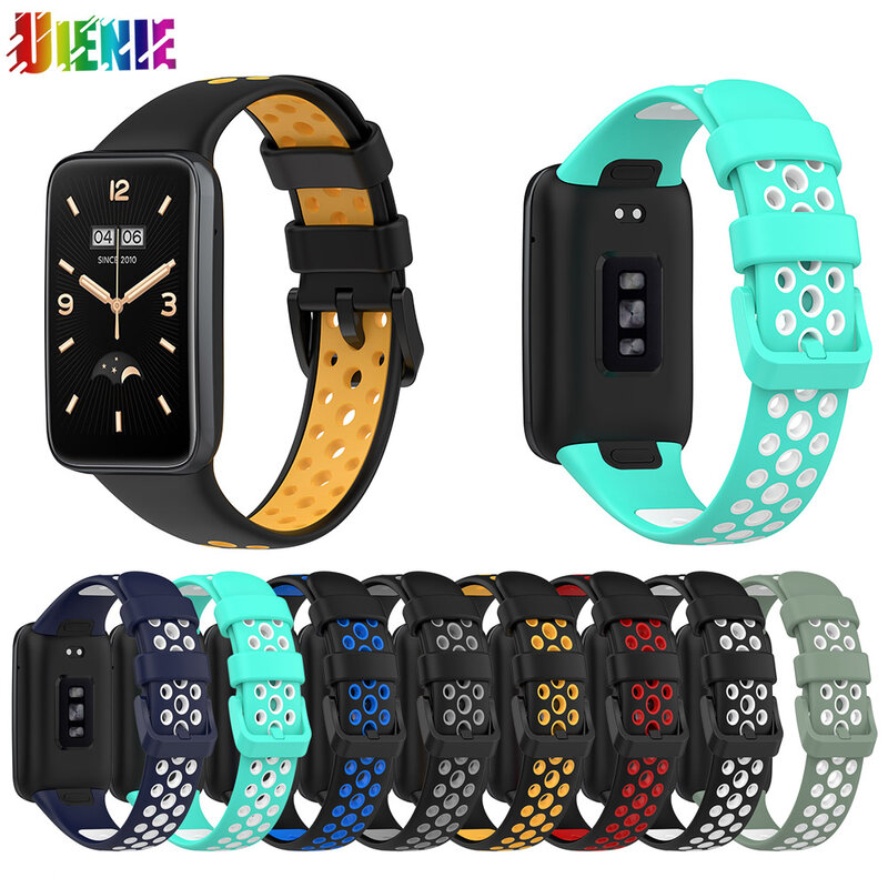 Silicone Watchband Breathable Strap Correa Sports Wristband Replacement Bracelet Accessories Smartwatch For Xiaomi Mi Band 7 Pro