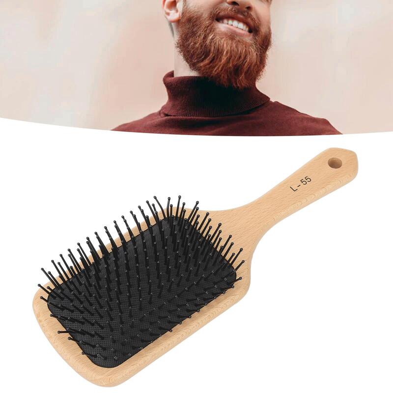 Brosse de coiffure portable avec manche ergonomique, peigne à coussin, facile à nettoyer, idéale pour les hommes, utilisation en salon