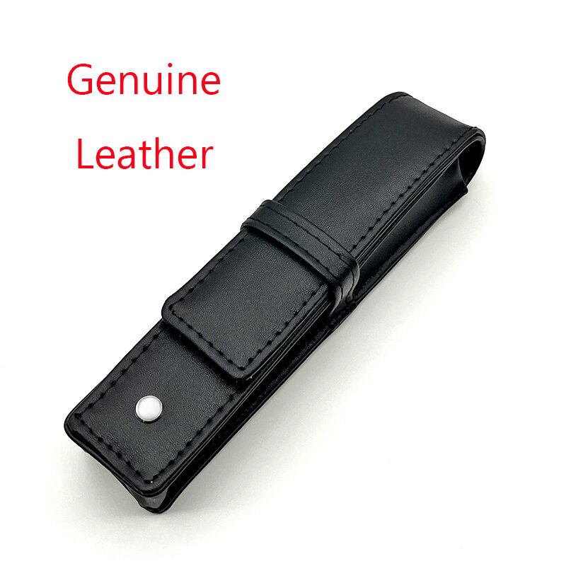 MB Luxury Black Leather Pen Bag Holder High Quality Stationery Supplies Pencil Case