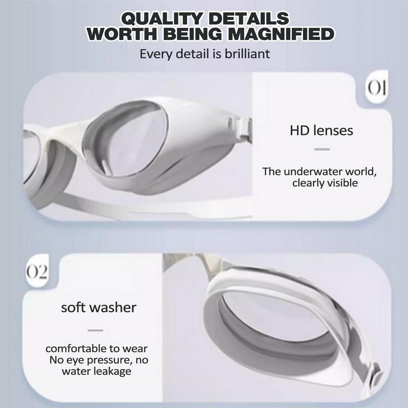 Womens Goggles Swimming High Definition Swimming Goggles Adjustable Waterproof Silicone Swimming Glasses With Earplugs And Nose