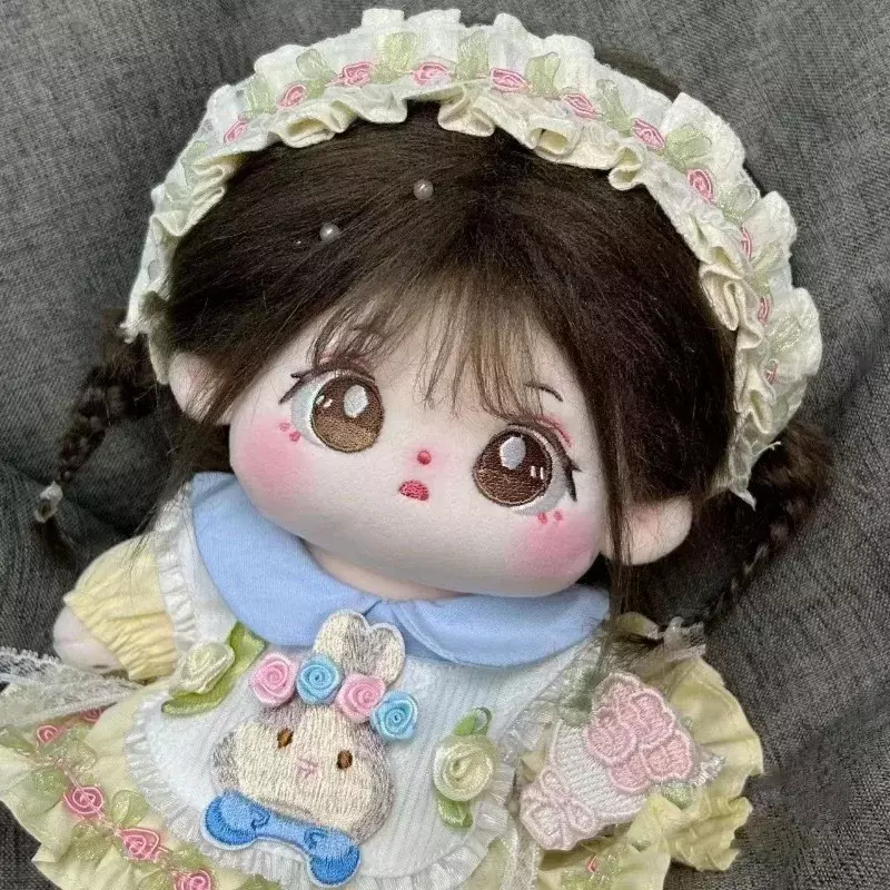 New Handmade 2pc Rose Cream Handroanthus Dress Headband Suit 20cm Doll Clothes Outfit Cos Gift No Doll