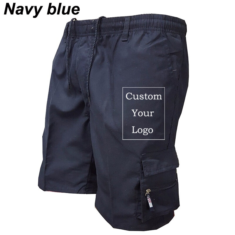 Calça cargueira masculina para personalizar a rua, macacão casual, shorts com cordão, calça de trabalho tático, moletom monocromático, verão