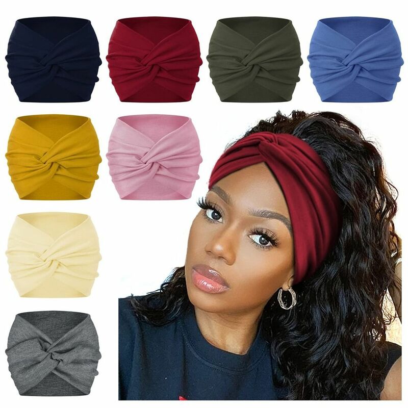 Boho Yoga Hair Bands Extra Large Thick Wide Headbands Head Wraps for Women Workout Headband Turban