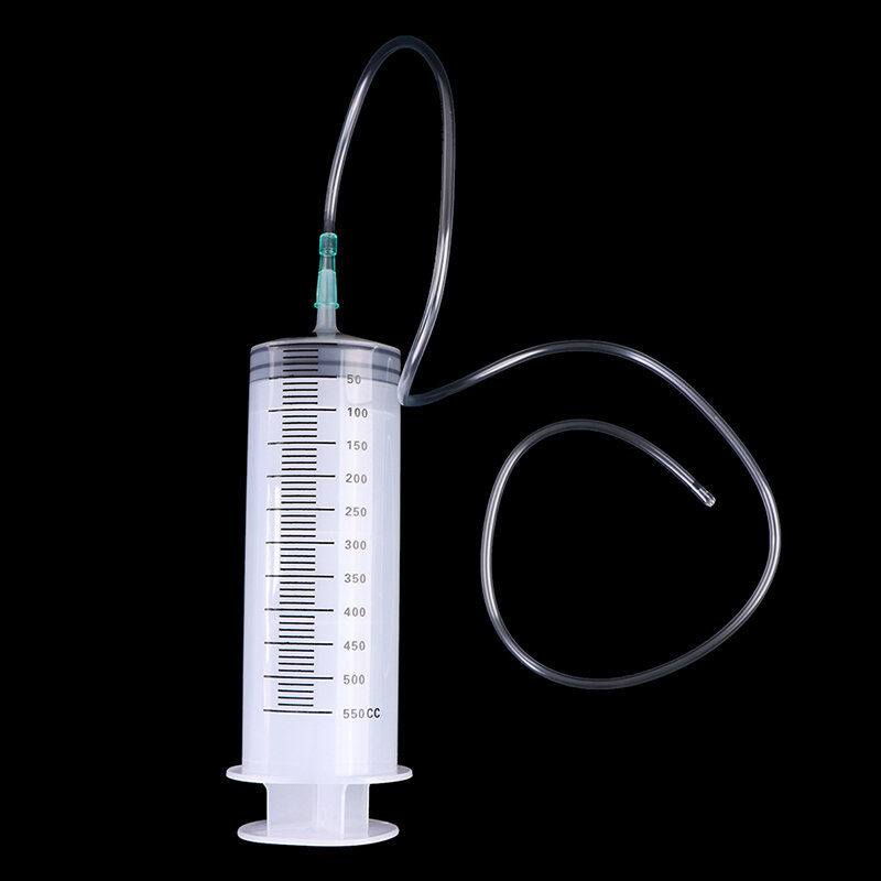 Limpar seringa injetor com mangueira tubo para alimentação Pet, carro líquido óleo, cola aplicador, reutilizável, multifuncional, 550cc